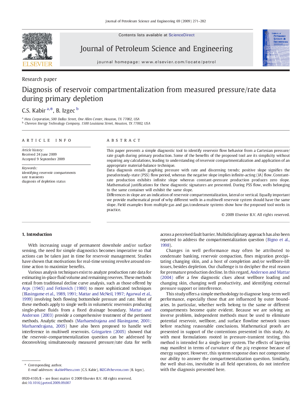 Diagnosis of reservoir compartmentalization from measured pressure/rate data during primary depletion