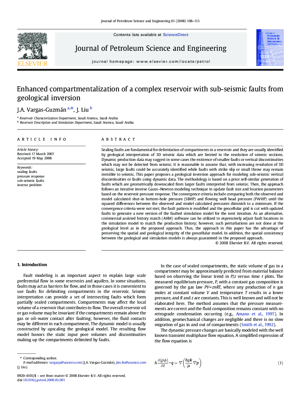 Enhanced compartmentalization of a complex reservoir with sub-seismic faults from geological inversion