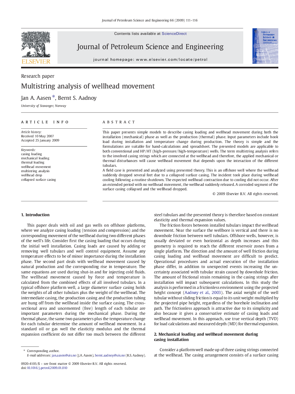 Multistring analysis of wellhead movement