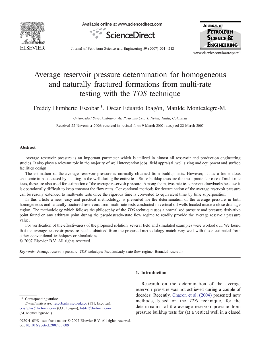 Average reservoir pressure determination for homogeneous and naturally fractured formations from multi-rate testing with the TDS technique