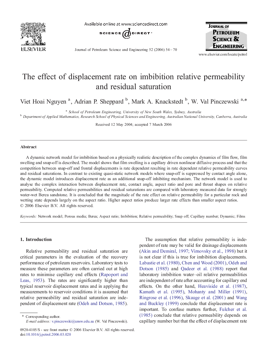 The effect of displacement rate on imbibition relative permeability and residual saturation