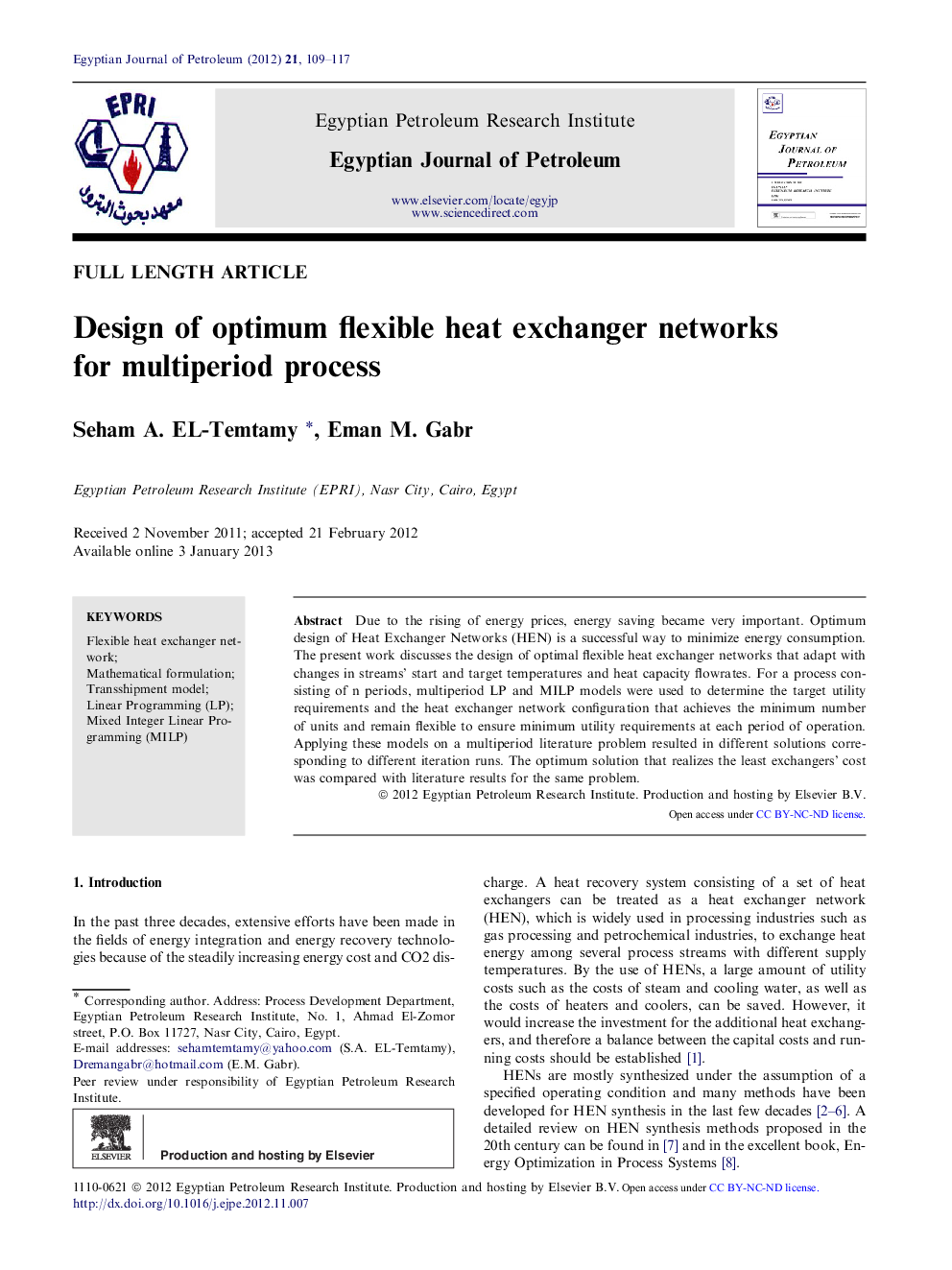 Design of optimum flexible heat exchanger networks for multiperiod process 