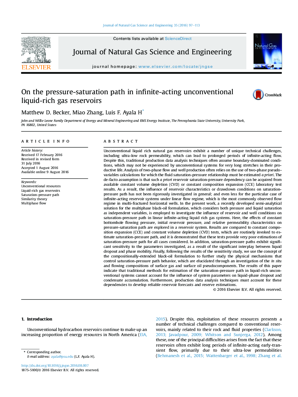 On the pressure-saturation path in infinite-acting unconventional liquid-rich gas reservoirs