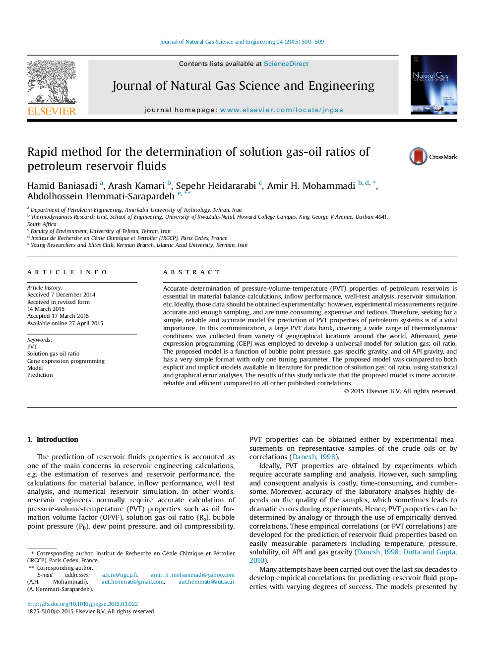 Rapid method for the determination of solution gas-oil ratios of petroleum reservoir fluids