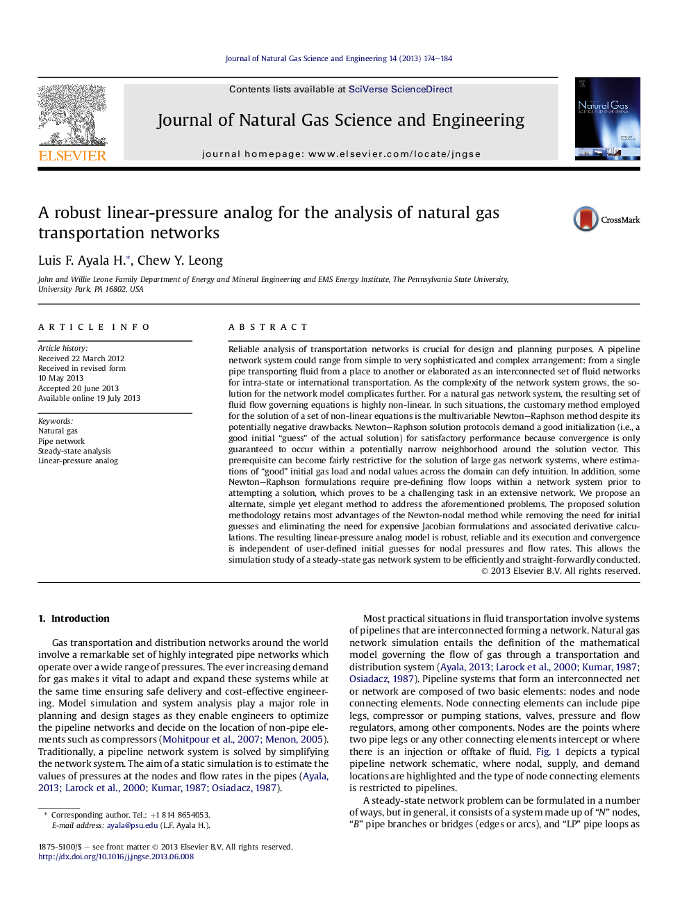 A robust linear-pressure analog for the analysis of natural gas transportation networks