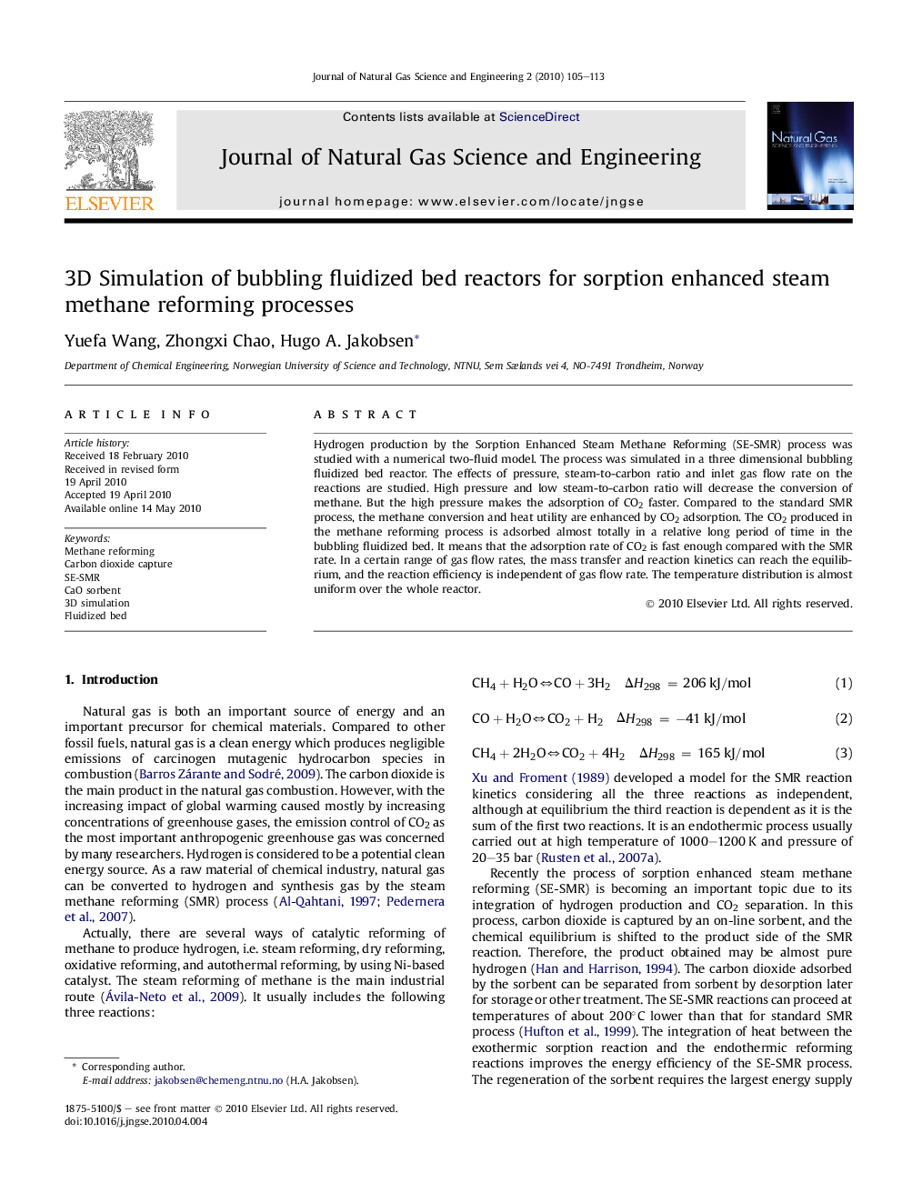 3D Simulation of bubbling fluidized bed reactors for sorption enhanced steam methane reforming processes