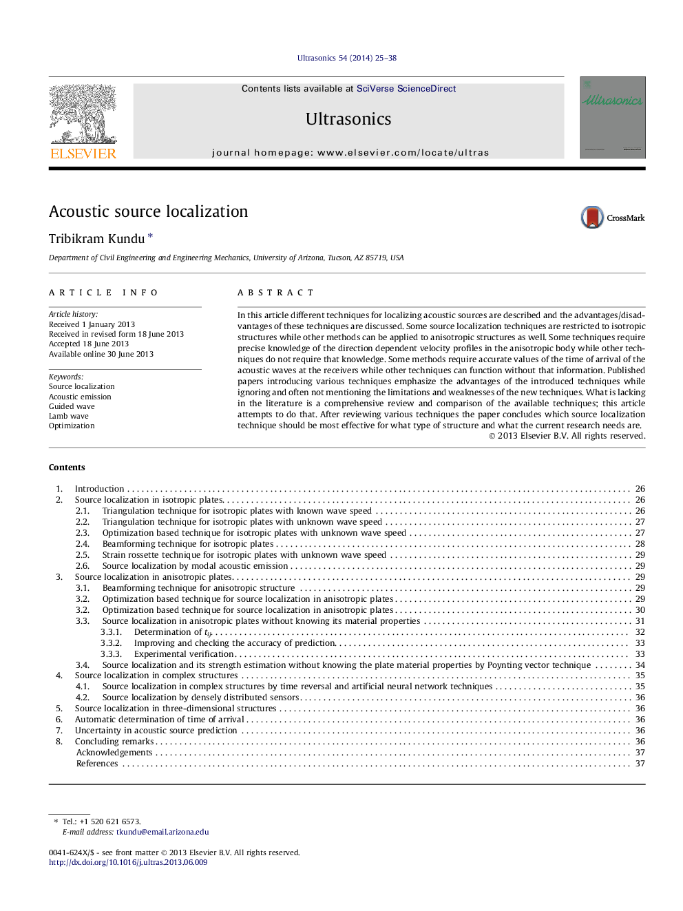 Acoustic source localization