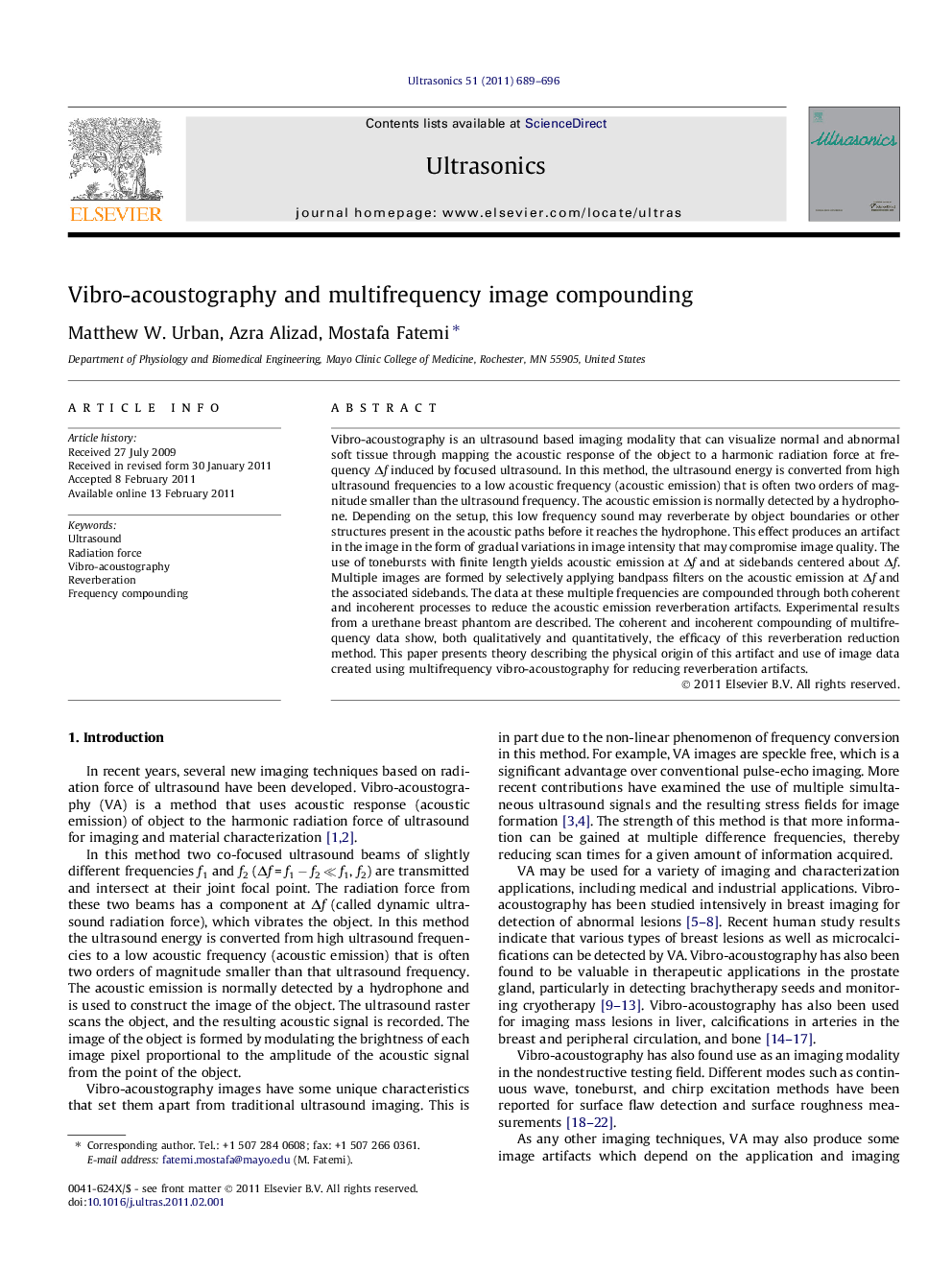 Vibro-acoustography and multifrequency image compounding