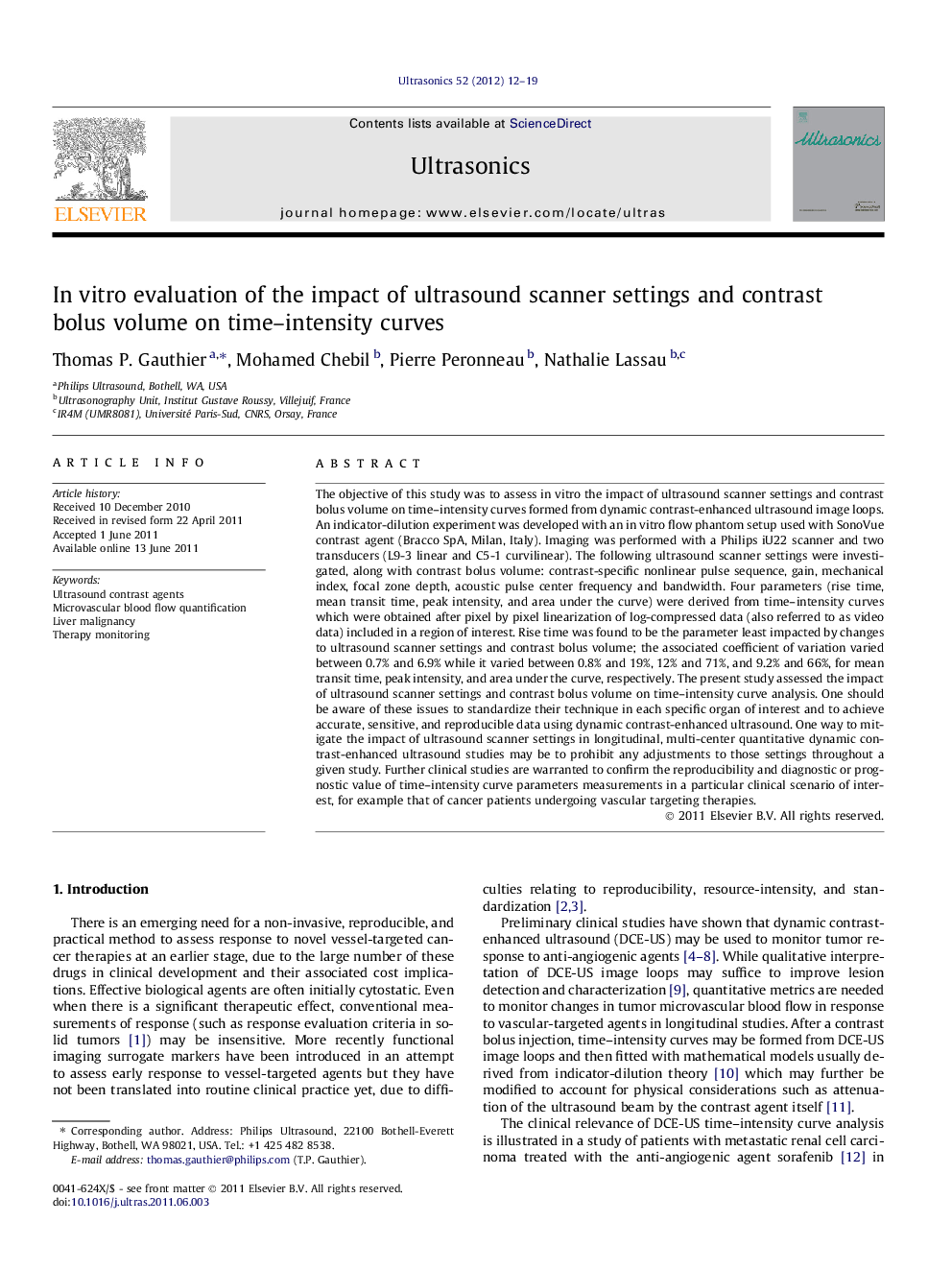 In vitro evaluation of the impact of ultrasound scanner settings and contrast bolus volume on time-intensity curves