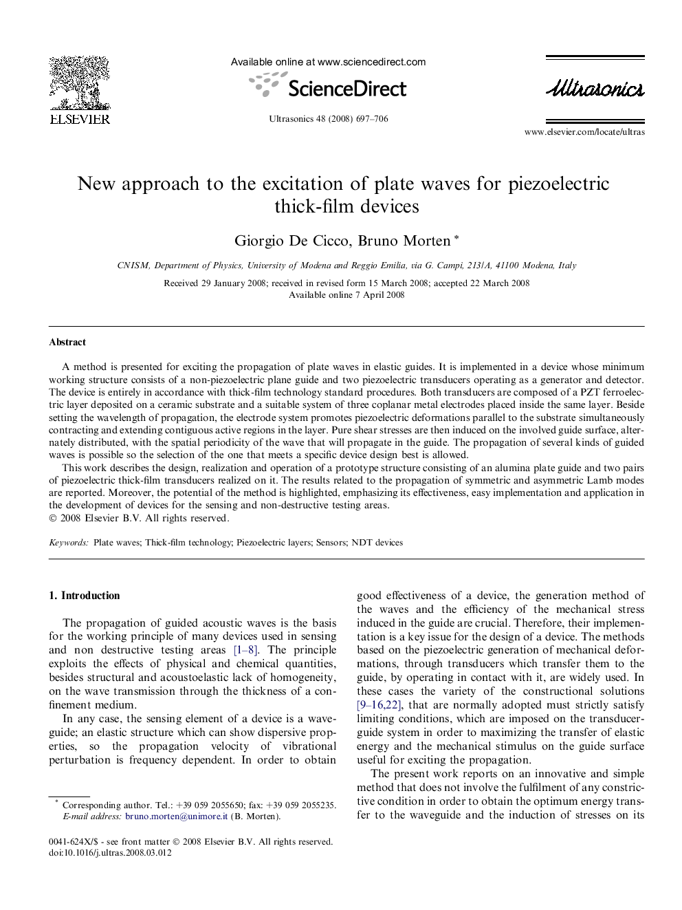 New approach to the excitation of plate waves for piezoelectric thick-film devices