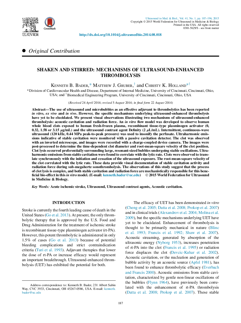 Shaken and Stirred: Mechanisms of Ultrasound-Enhanced Thrombolysis