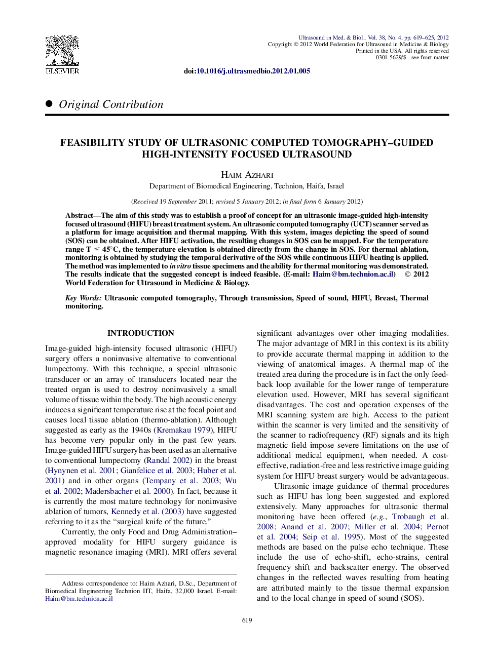 Feasibility Study of Ultrasonic Computed Tomography-Guided High-Intensity Focused Ultrasound