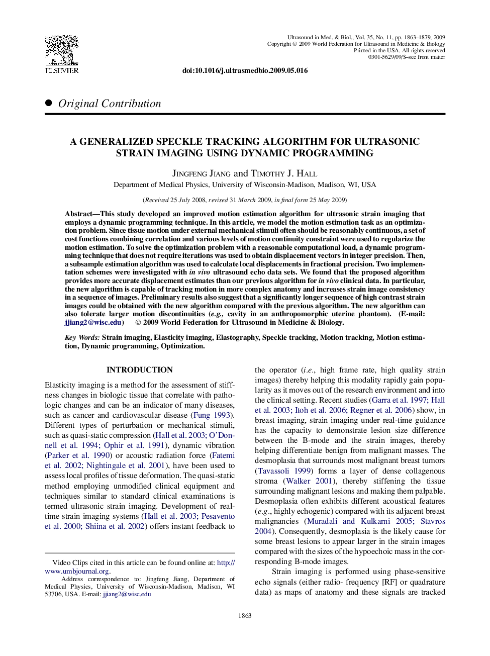 A Generalized Speckle Tracking Algorithm for Ultrasonic Strain Imaging Using Dynamic Programming