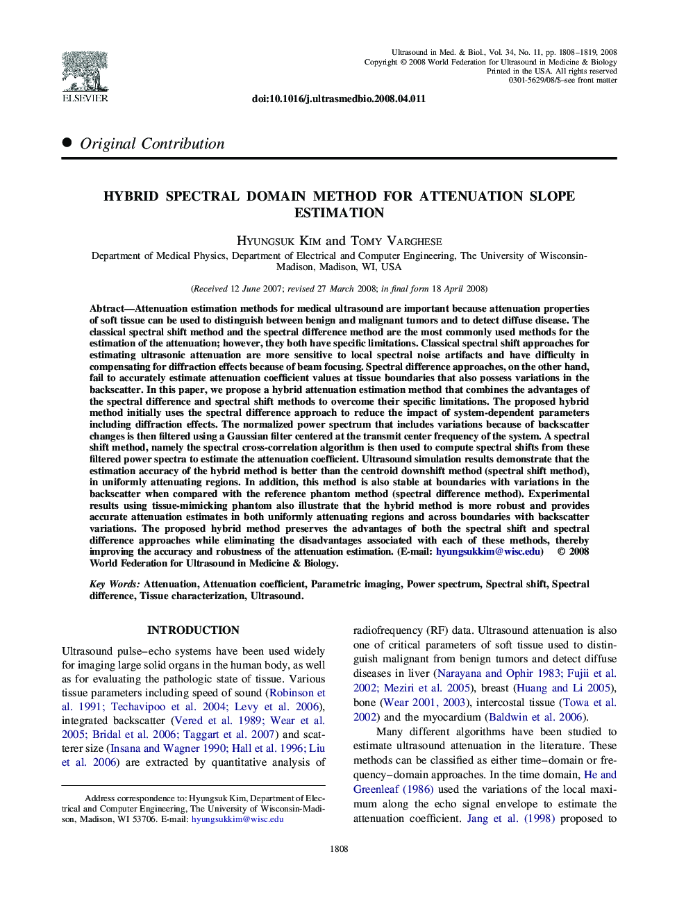 Hybrid Spectral Domain Method for Attenuation Slope Estimation