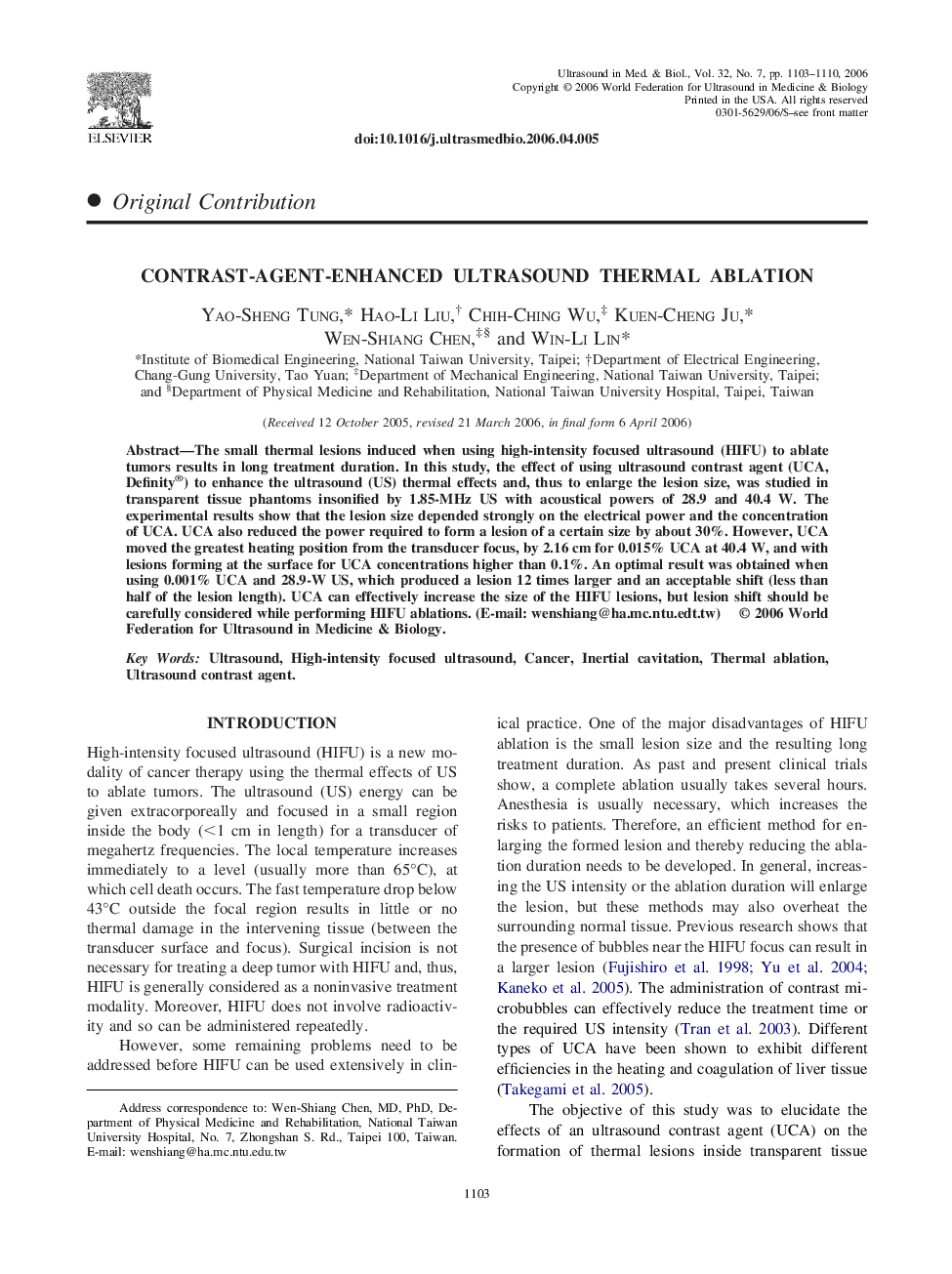 Contrast-agent-enhanced ultrasound thermal ablation