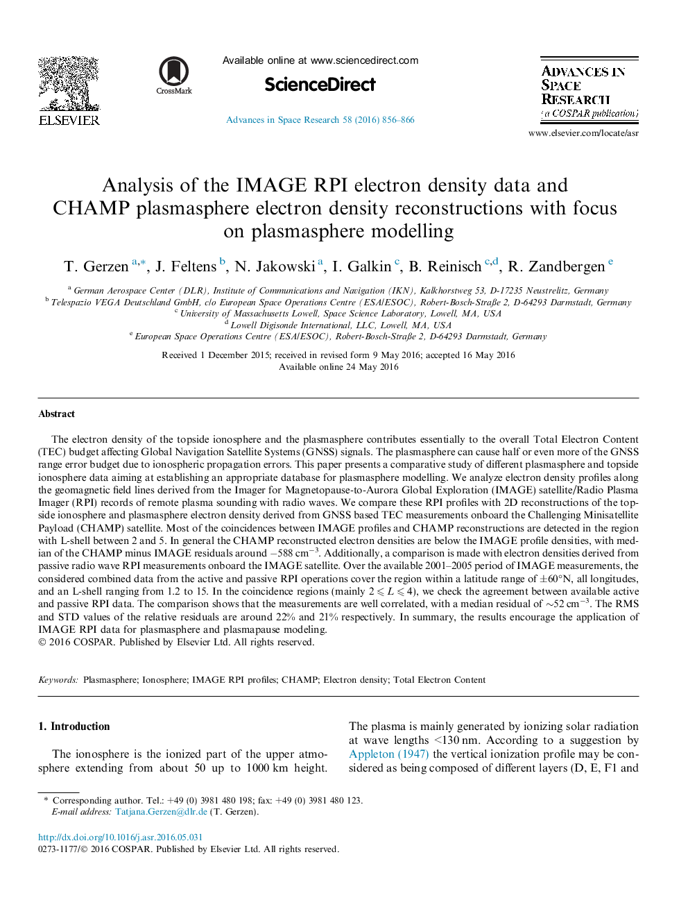 Analysis of the IMAGE RPI electron density data and CHAMP plasmasphere electron density reconstructions with focus on plasmasphere modelling