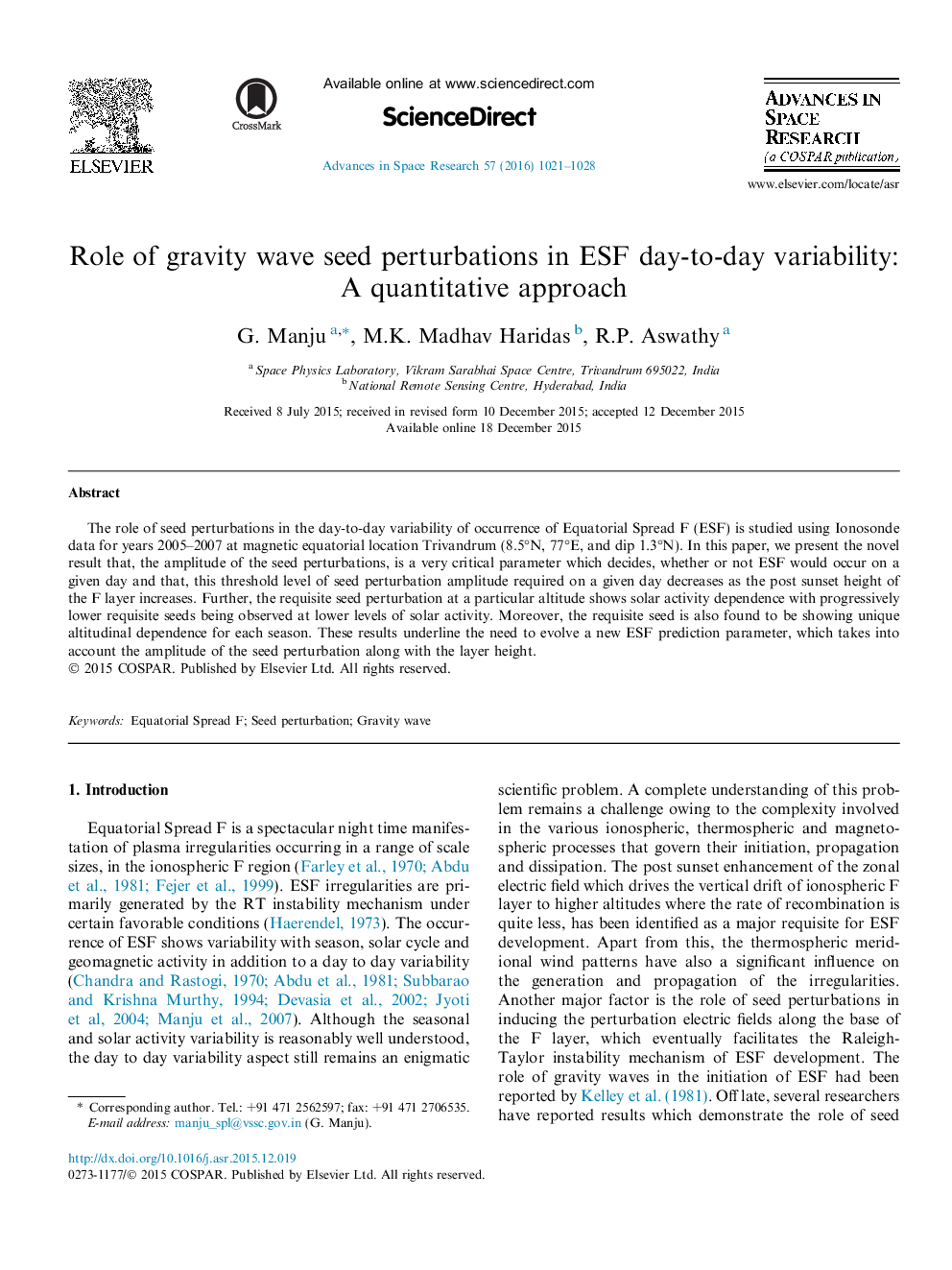 Role of gravity wave seed perturbations in ESF day-to-day variability: A quantitative approach