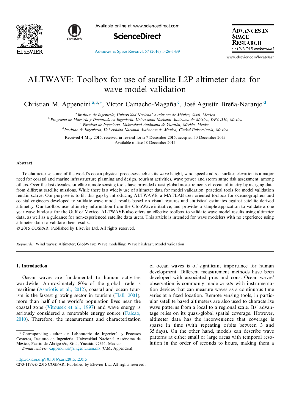 ALTWAVE: Toolbox for use of satellite L2P altimeter data for wave model validation