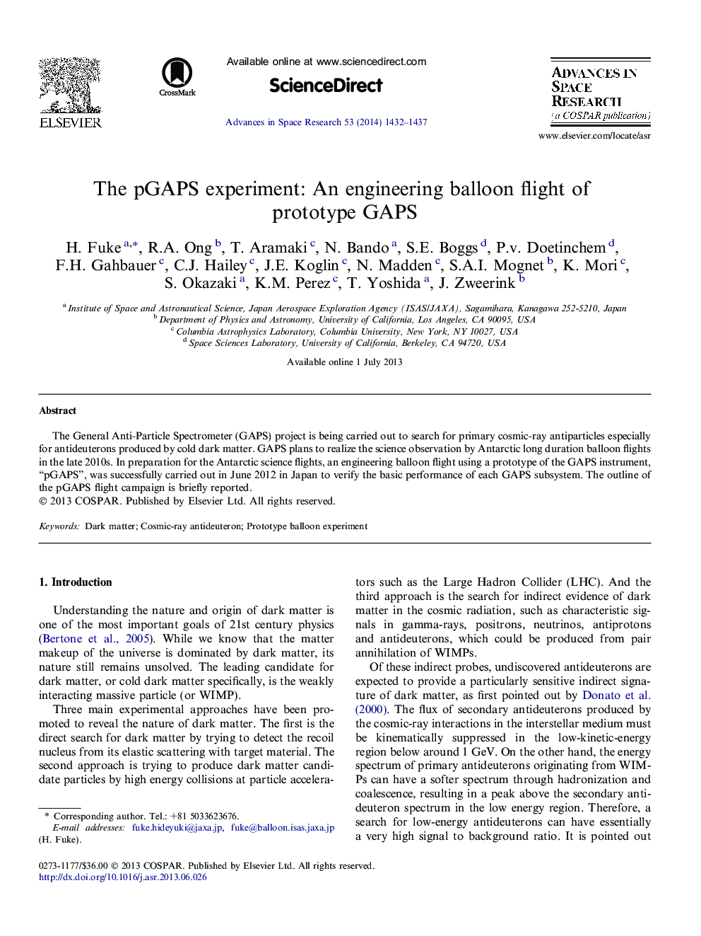 The pGAPS experiment: An engineering balloon flight of prototype GAPS
