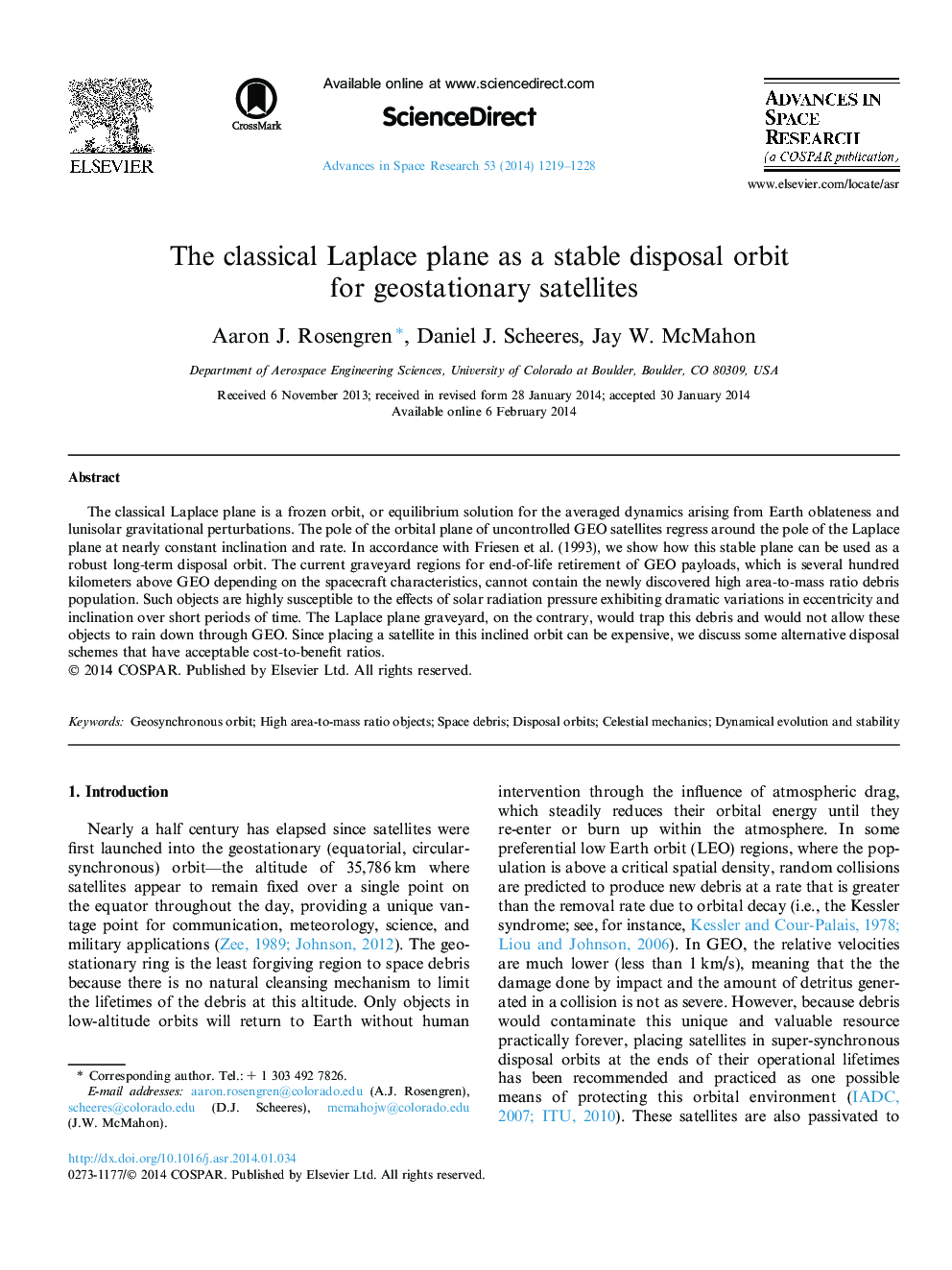 The classical Laplace plane as a stable disposal orbit for geostationary satellites