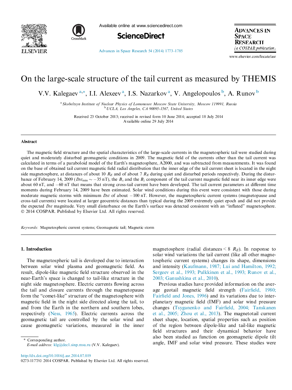 On the large-scale structure of the tail current as measured by THEMIS