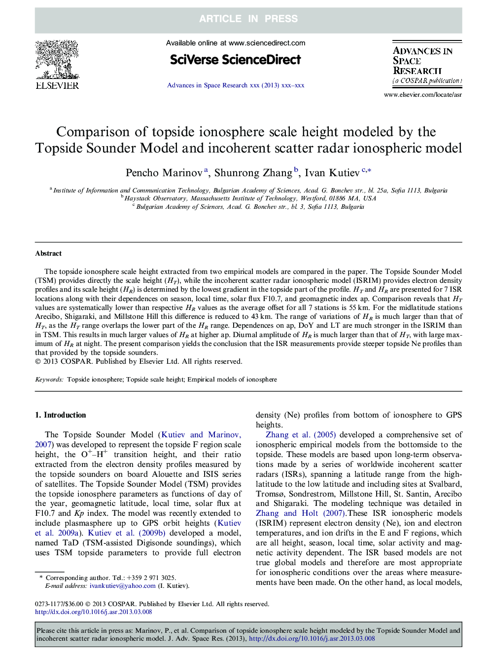 Comparison of topside ionosphere scale height modeled by the Topside Sounder Model and incoherent scatter radar ionospheric model