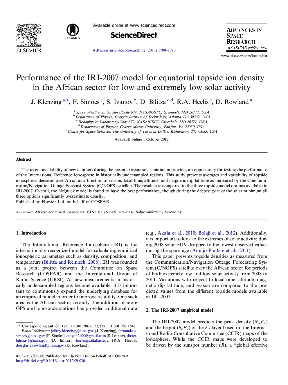 Performance of the IRI-2007 model for equatorial topside ion density in the African sector for low and extremely low solar activity