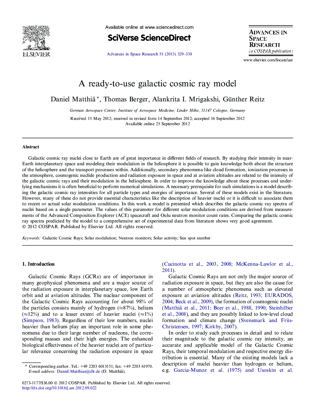 A ready-to-use galactic cosmic ray model