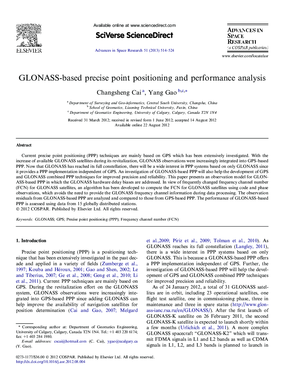 GLONASS-based precise point positioning and performance analysis