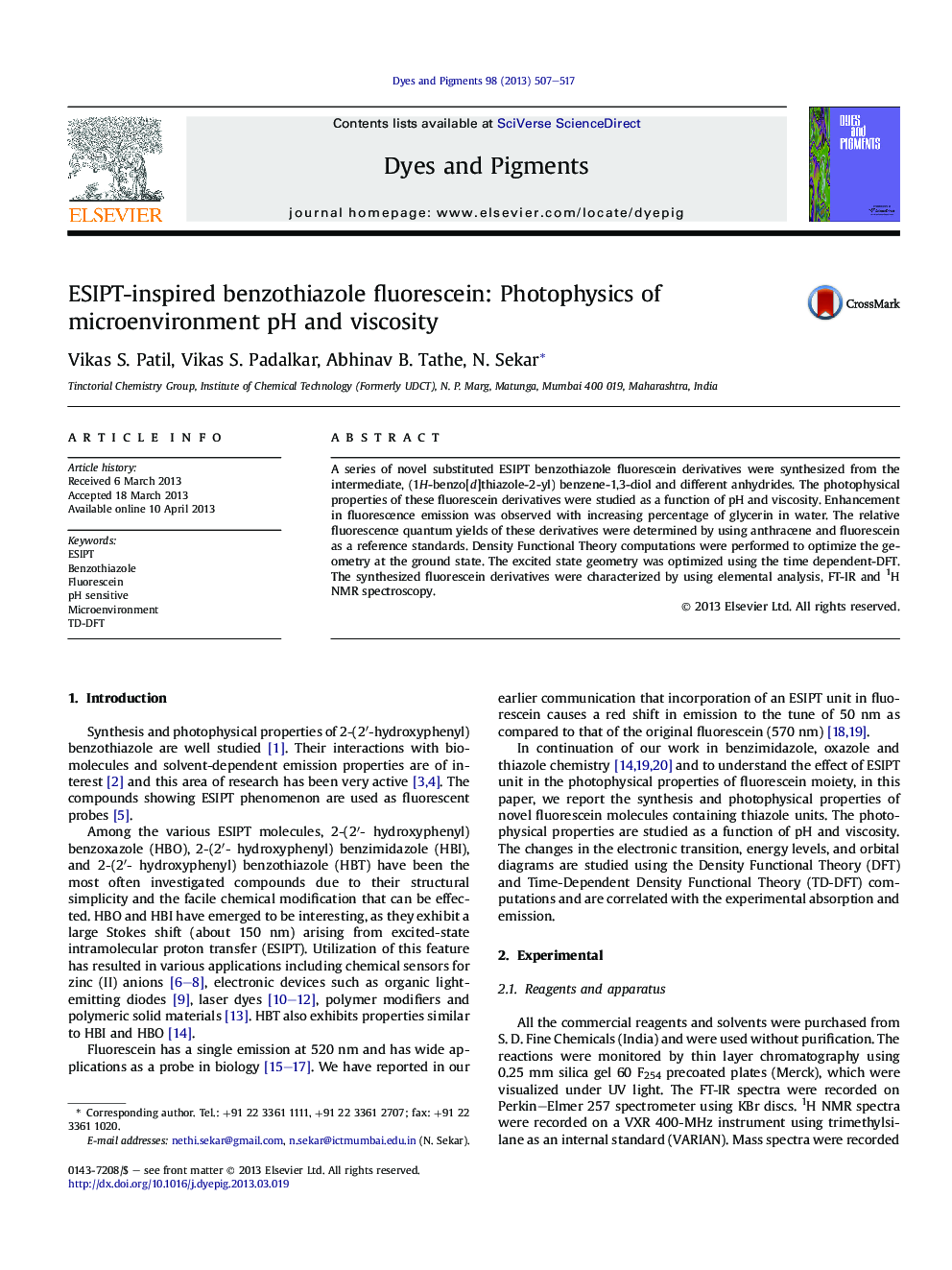 ESIPT-inspired benzothiazole fluorescein: Photophysics of microenvironment pH and viscosity