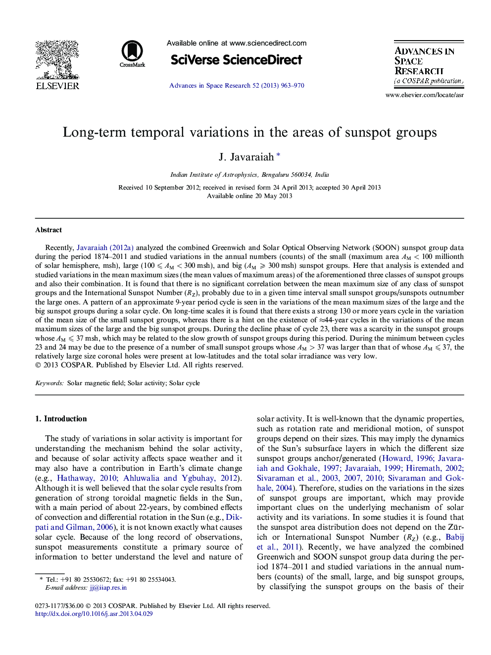 Long-term temporal variations in the areas of sunspot groups