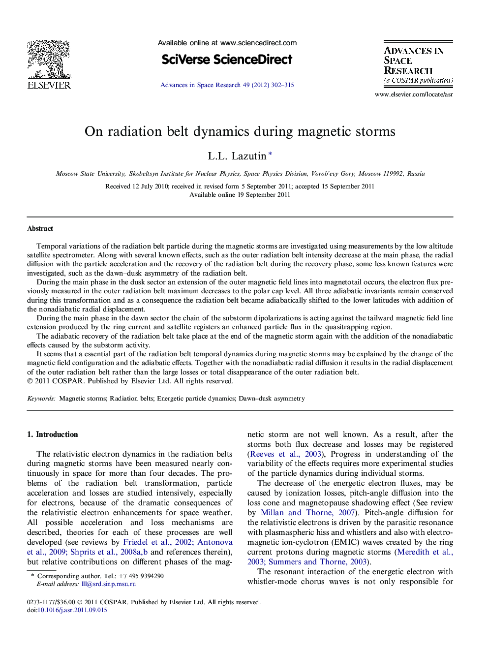 On radiation belt dynamics during magnetic storms