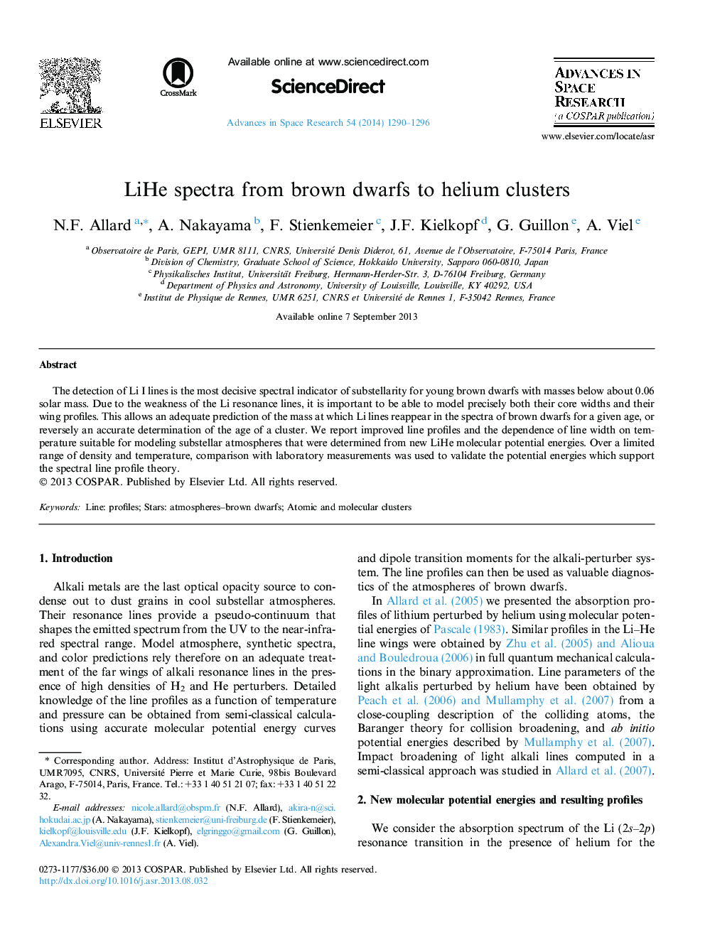 LiHe spectra from brown dwarfs to helium clusters