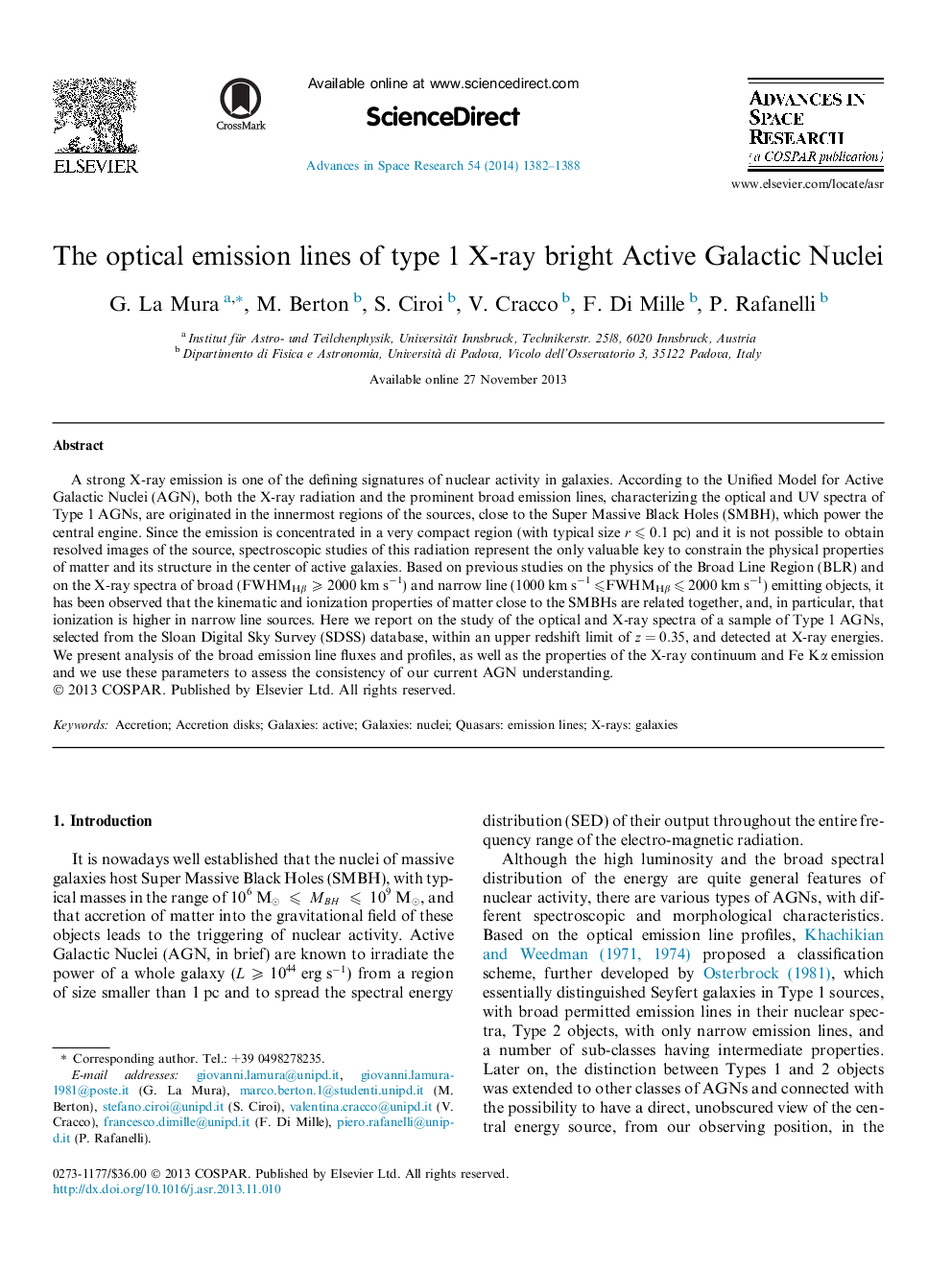 The optical emission lines of type 1 X-ray bright Active Galactic Nuclei