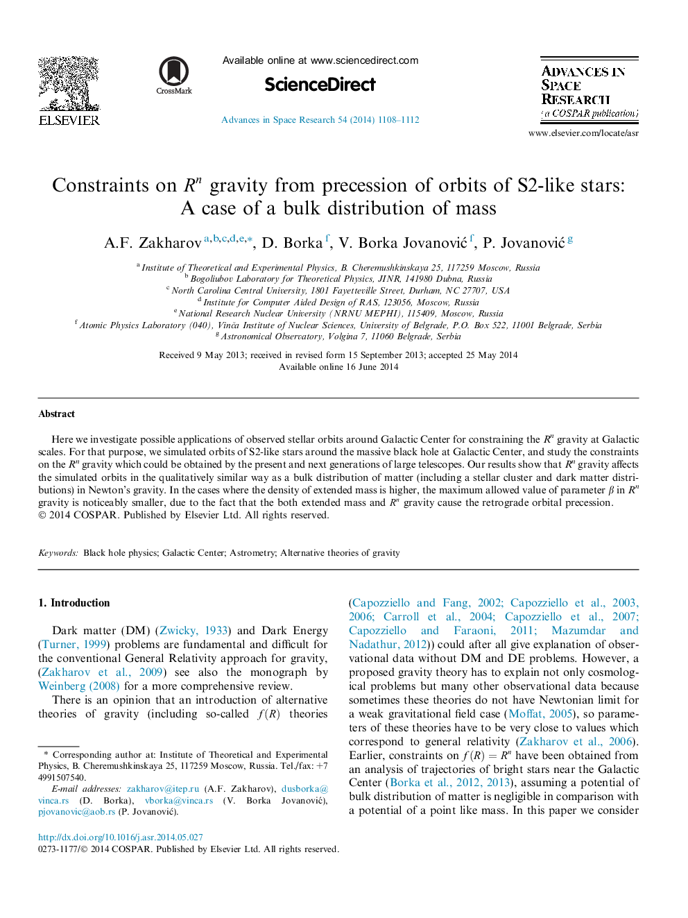 Constraints on RnRn gravity from precession of orbits of S2-like stars: A case of a bulk distribution of mass