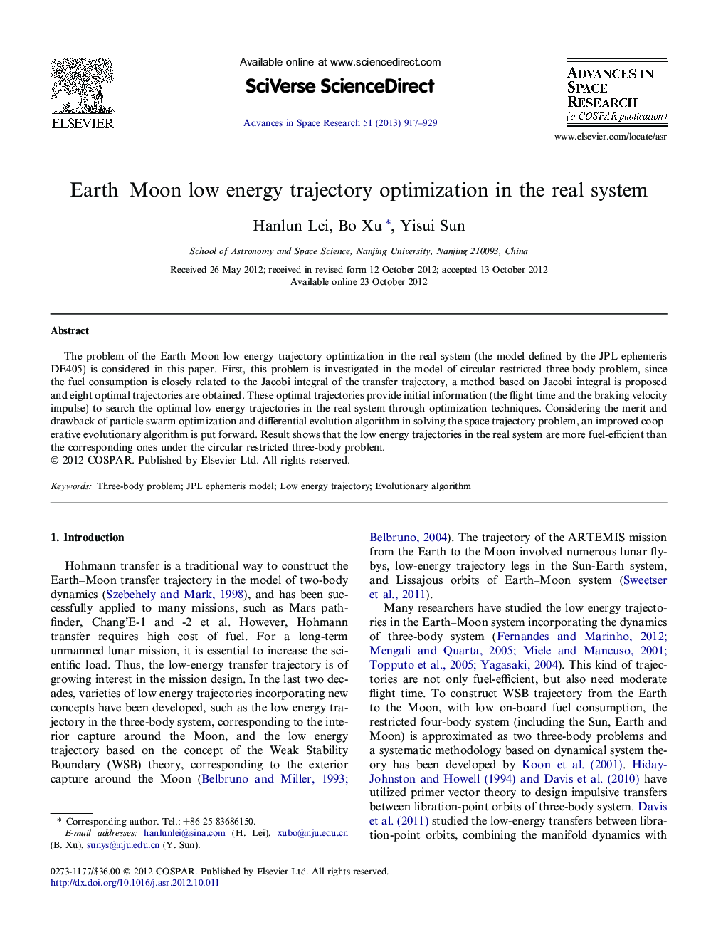 Earth-Moon low energy trajectory optimization in the real system
