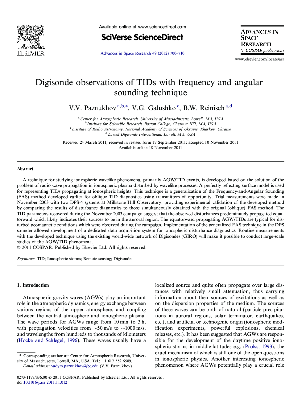 Digisonde observations of TIDs with frequency and angular sounding technique