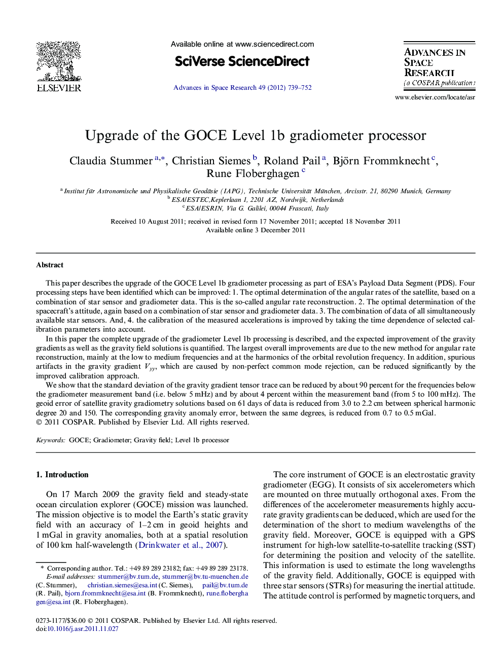 Upgrade of the GOCE Level 1b gradiometer processor