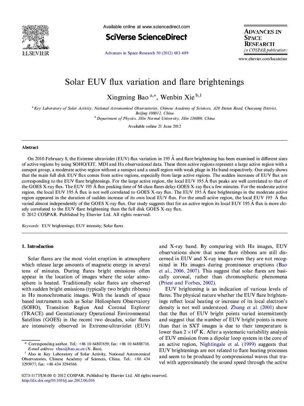 Solar EUV flux variation and flare brightenings