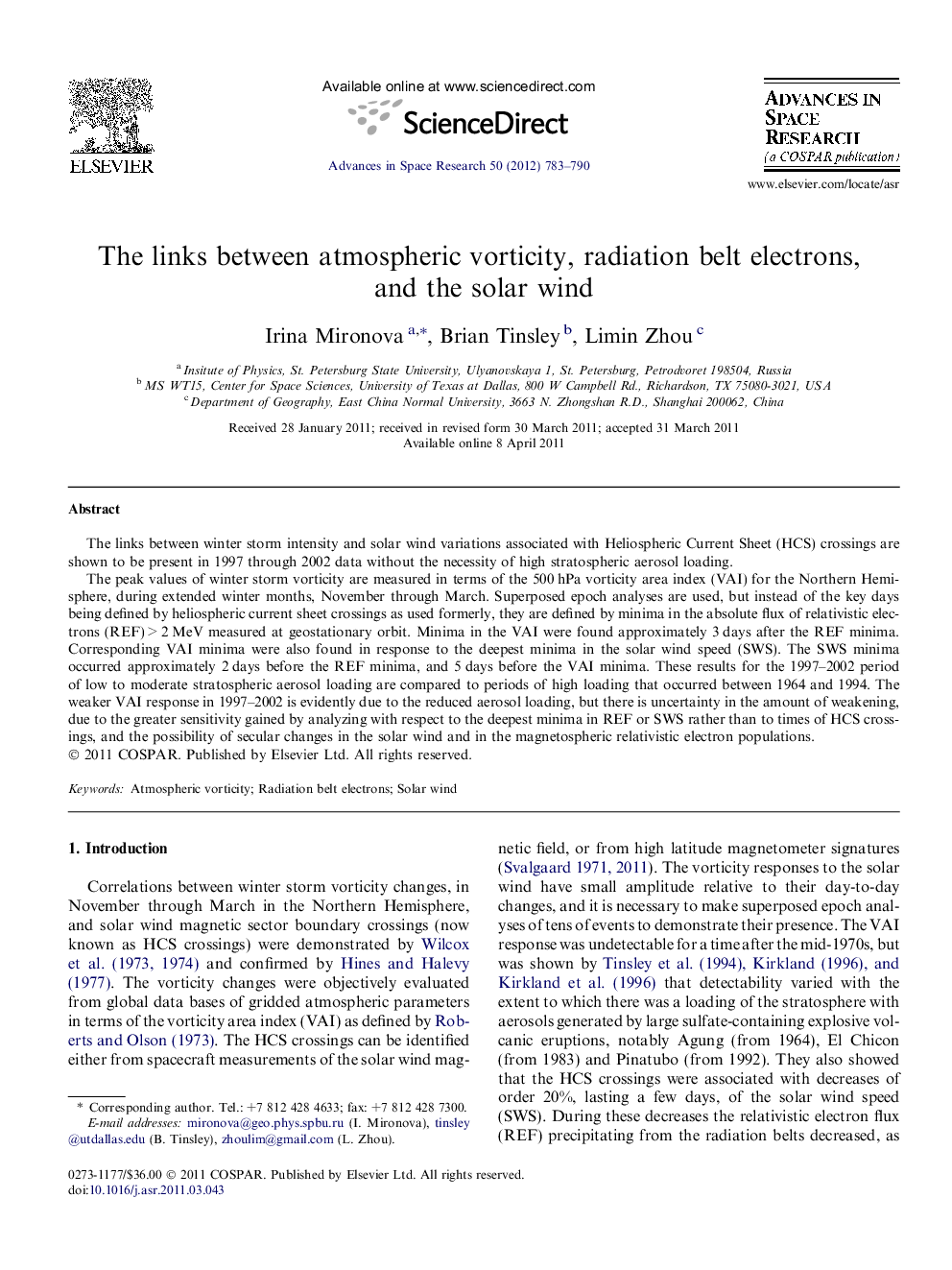 The links between atmospheric vorticity, radiation belt electrons, and the solar wind