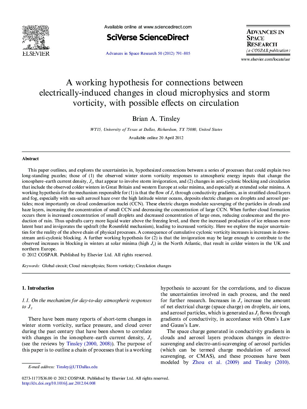 A working hypothesis for connections between electrically-induced changes in cloud microphysics and storm vorticity, with possible effects on circulation