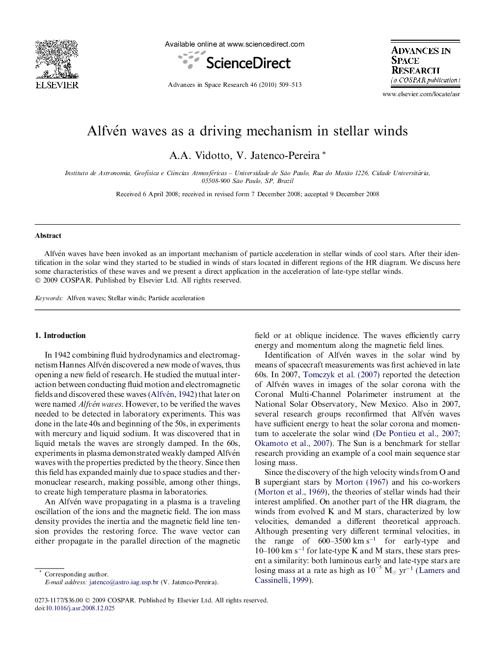 Alfvén waves as a driving mechanism in stellar winds