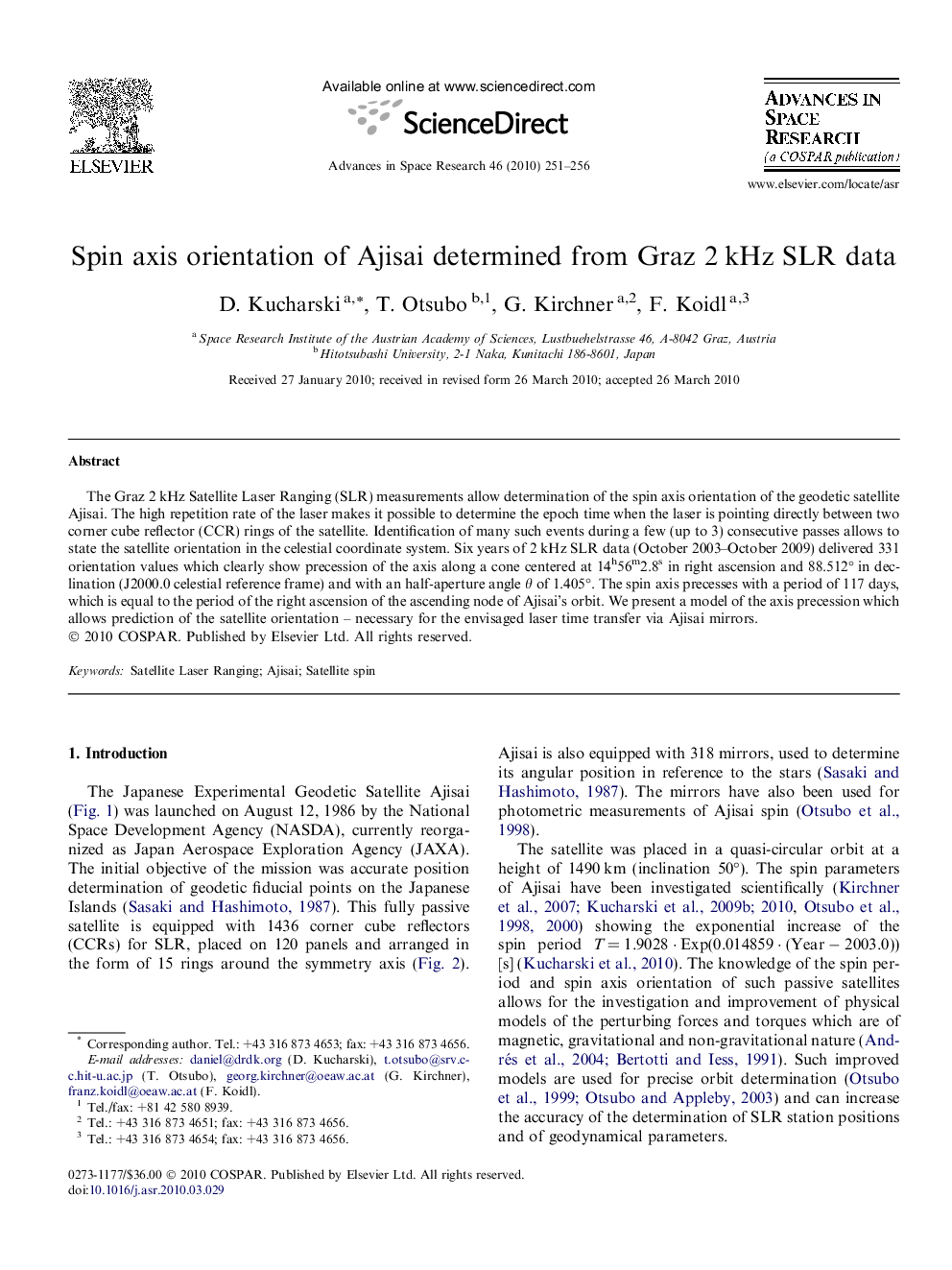 Spin axis orientation of Ajisai determined from Graz 2 kHz SLR data