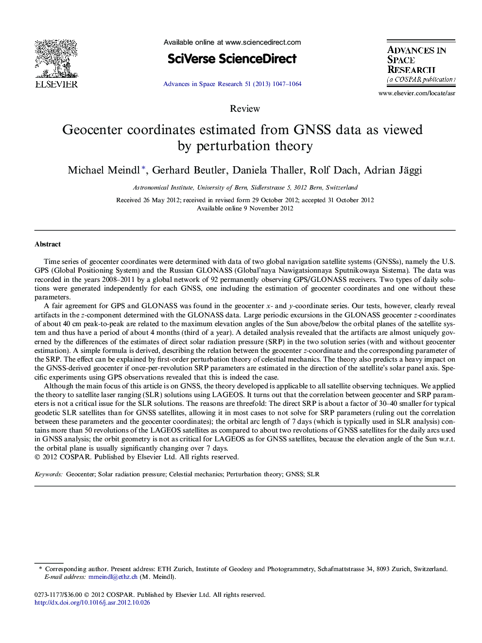 Geocenter coordinates estimated from GNSS data as viewed by perturbation theory