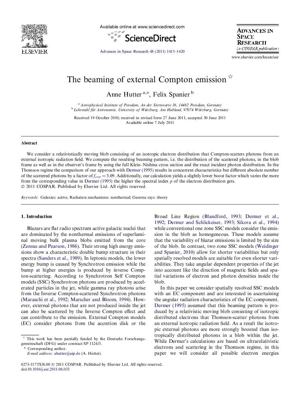 The beaming of external Compton emission 