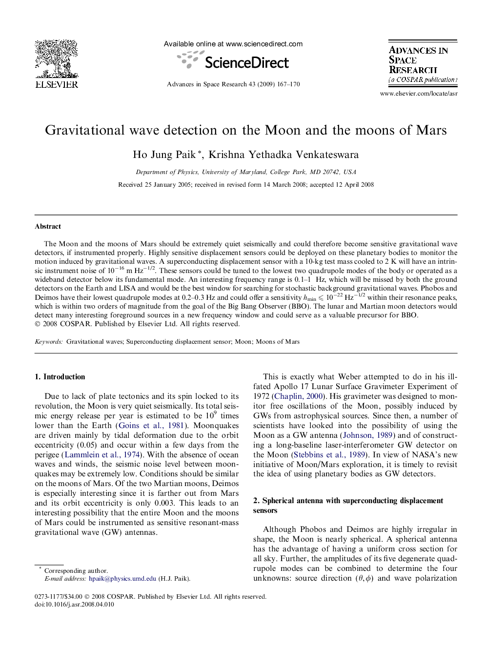 Gravitational wave detection on the Moon and the moons of Mars