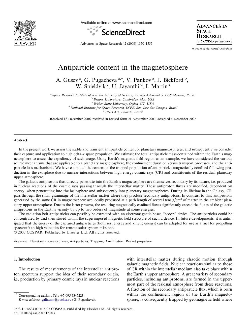 Antiparticle content in the magnetosphere