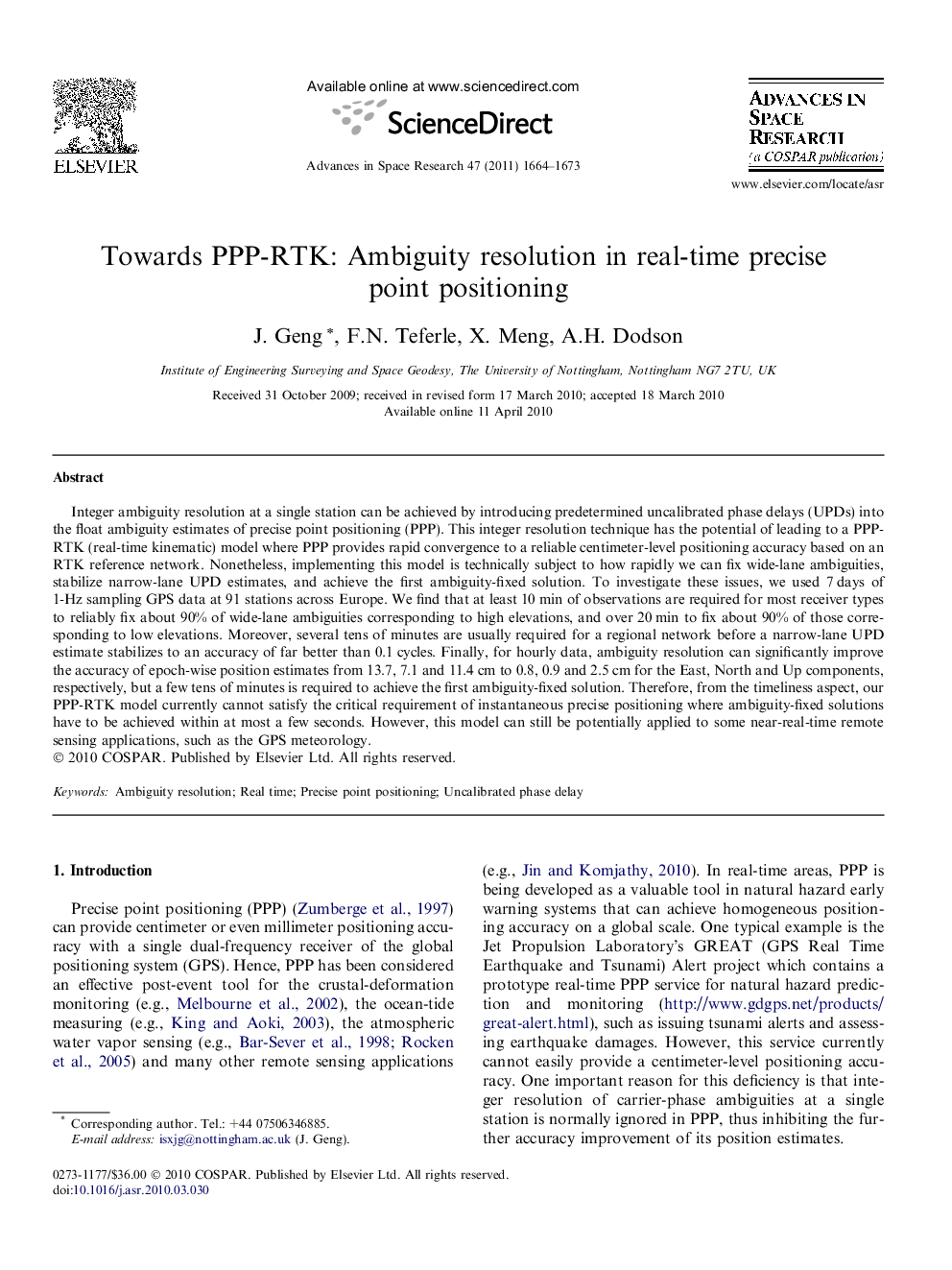 Towards PPP-RTK: Ambiguity resolution in real-time precise point positioning