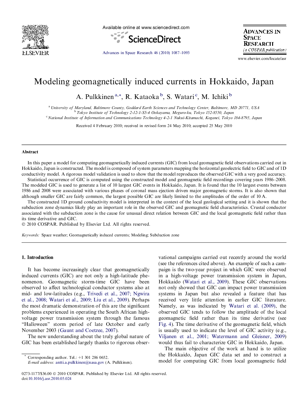 Modeling geomagnetically induced currents in Hokkaido, Japan