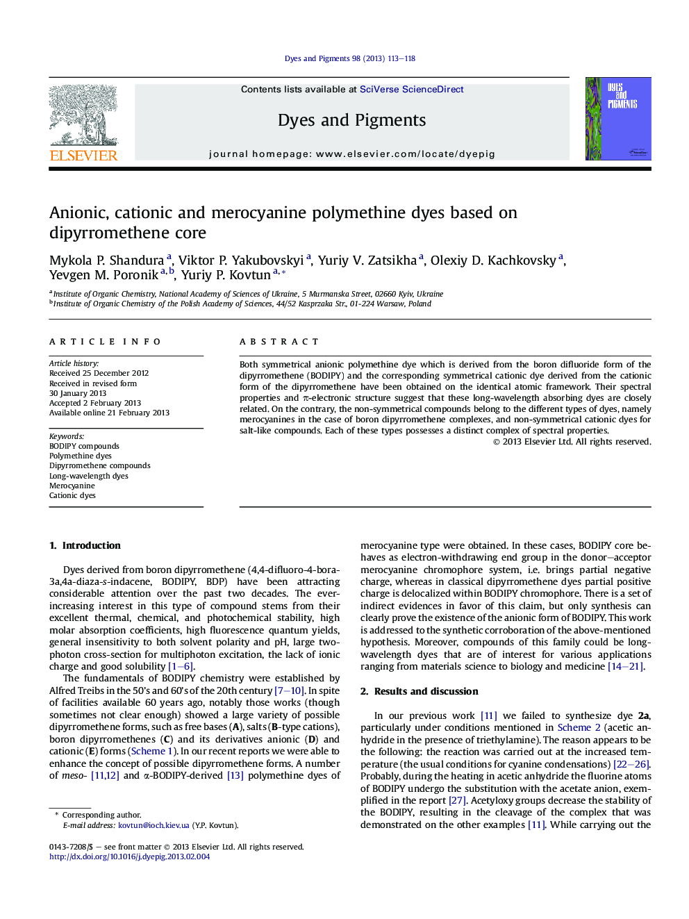 Anionic, cationic and merocyanine polymethine dyes based on dipyrromethene core